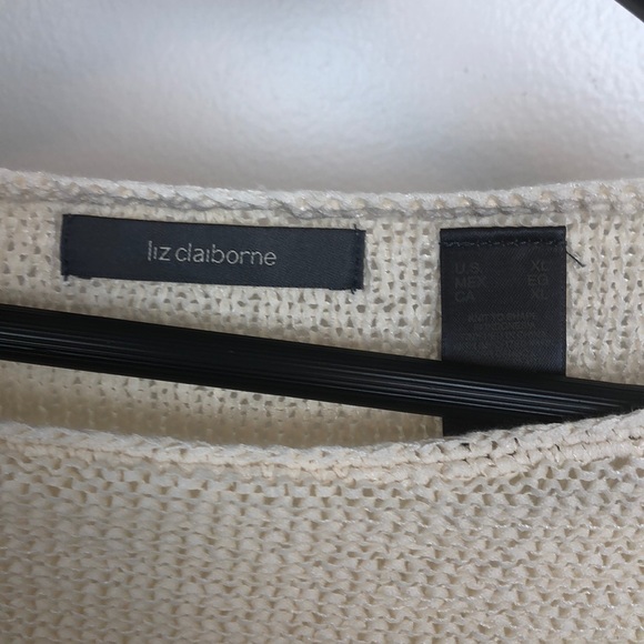 Liz Claiborne cream long sleeve knit sweater - Picture 4 of 4